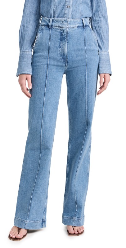 Another Tomorrow Denim Trousers Light Blue Wash