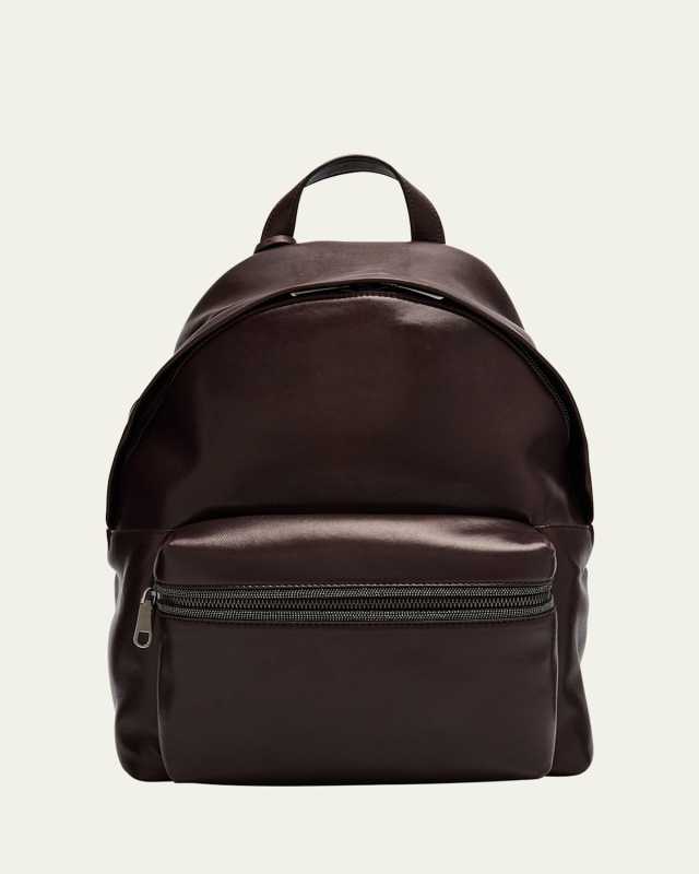 Monili Zip Leather Backpack