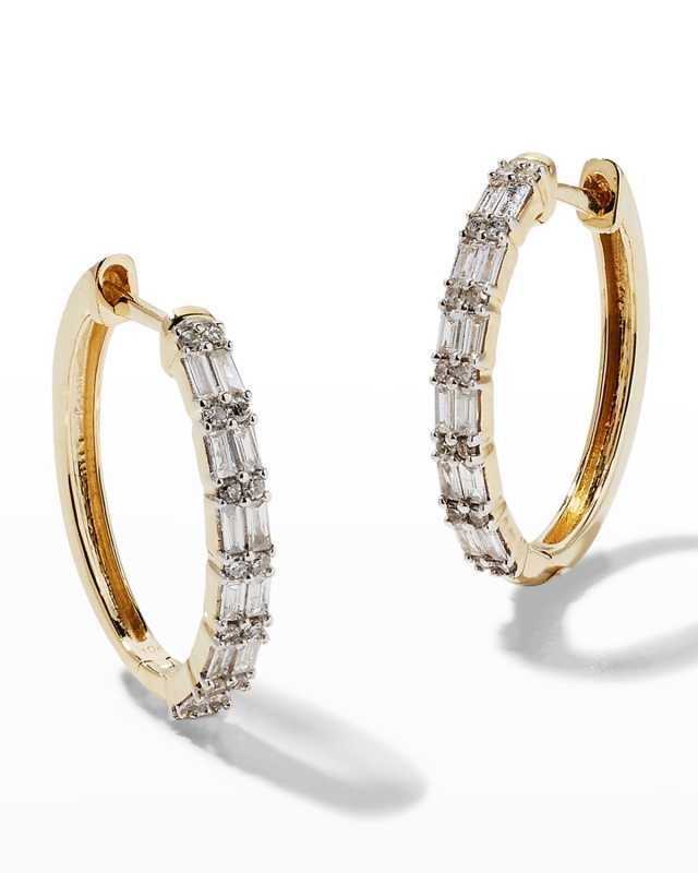 Diamond Code Huggie Earrings