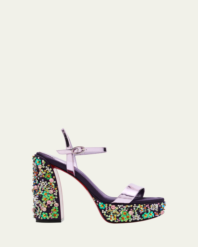Movida Jane Beaded Red Sole Platform Sandals