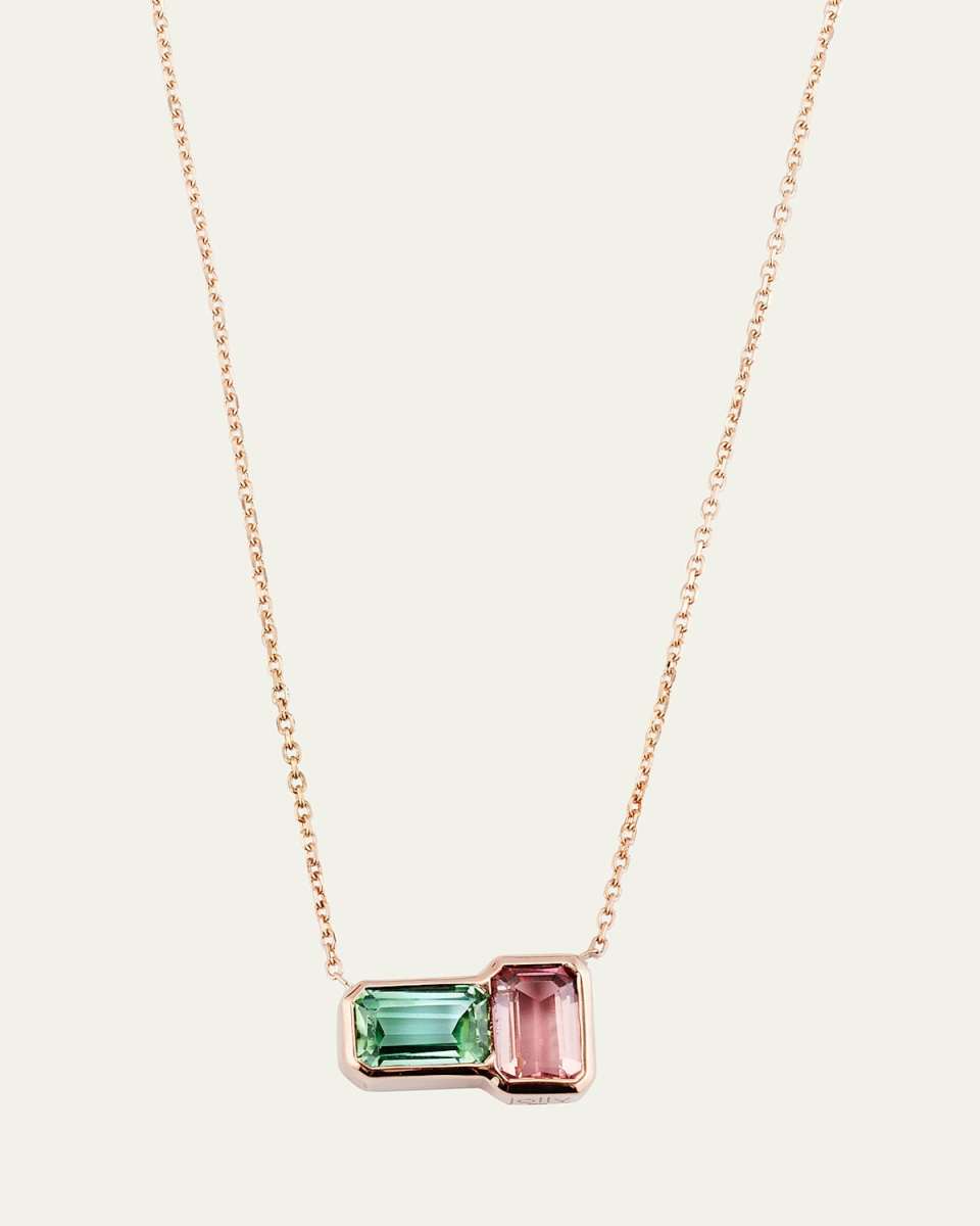 14k Rose Gold Orb Tourmaline Pendant Necklace