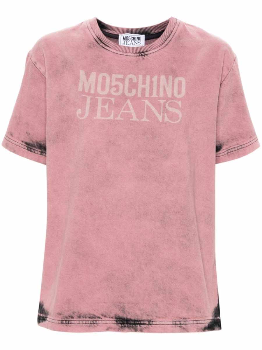 logo-print twill T-shirt