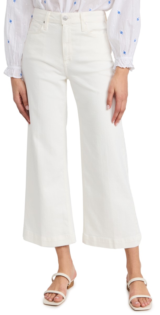 PAIGE Anessa Wide Leg Jeans Light Ecru
