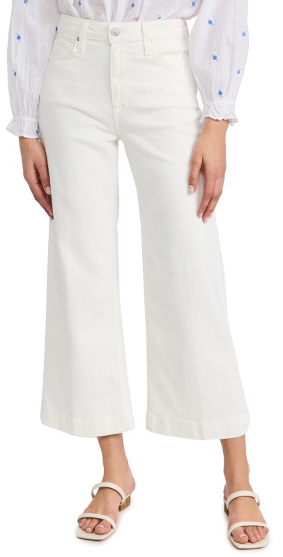 PAIGE Anessa Wide Leg Jeans Light Ecru