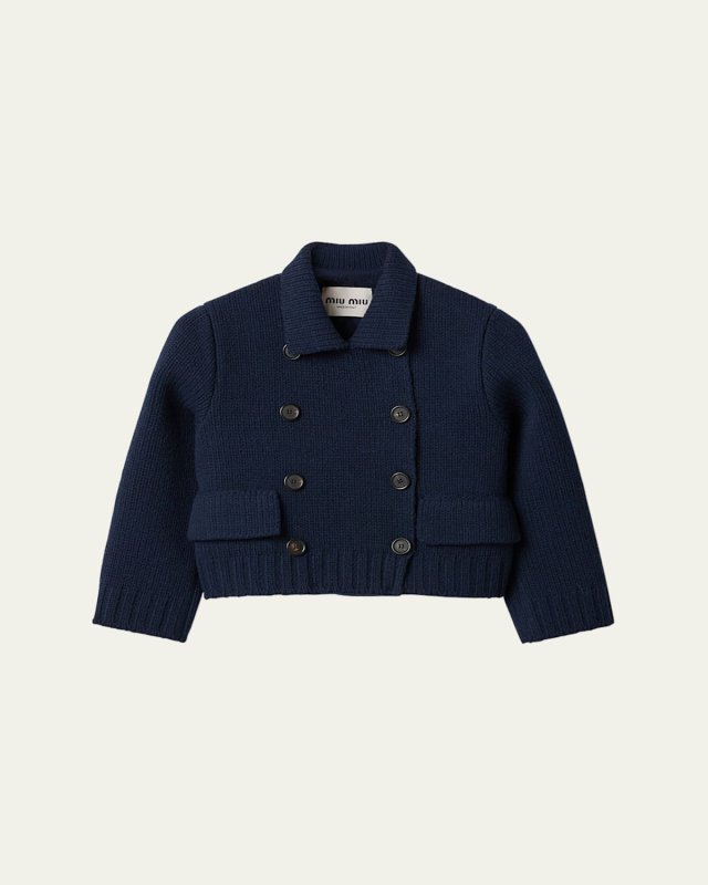 Double Breasted Wool Cropped Jacket