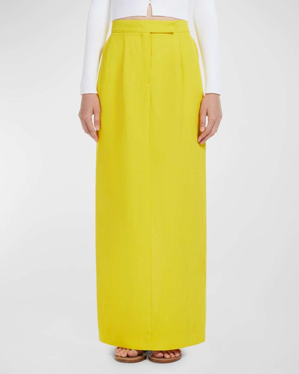 Nella Straight Linen Maxi Skirt