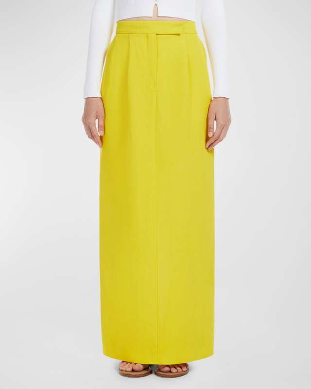 Nella Straight Linen Maxi Skirt
