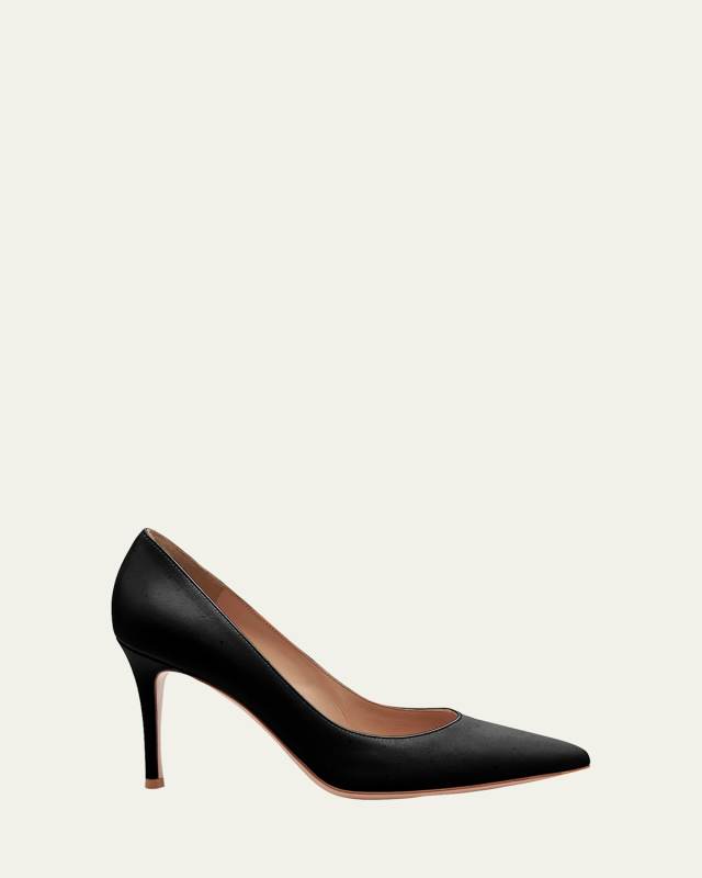 Gianvito 85 Vitello Leather Point-Toe Pumps