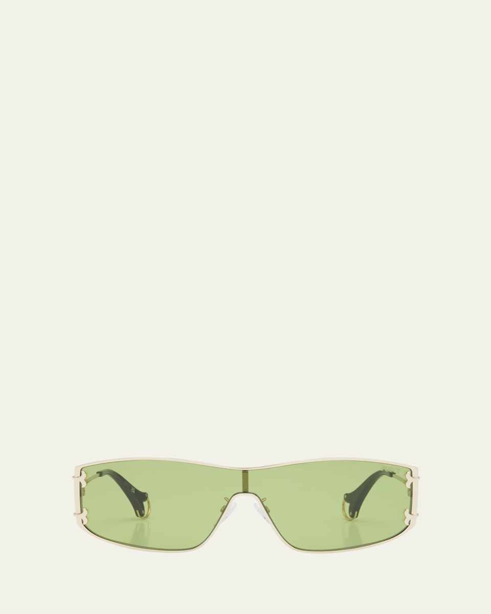 Metal & Acetate Shield Sunglasses