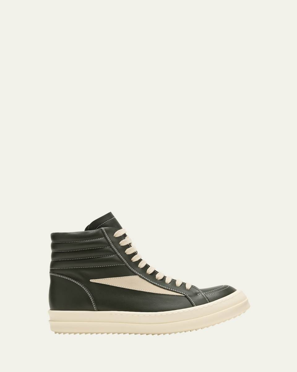 Scarpe Bicolor Leather High-Top Sneakers