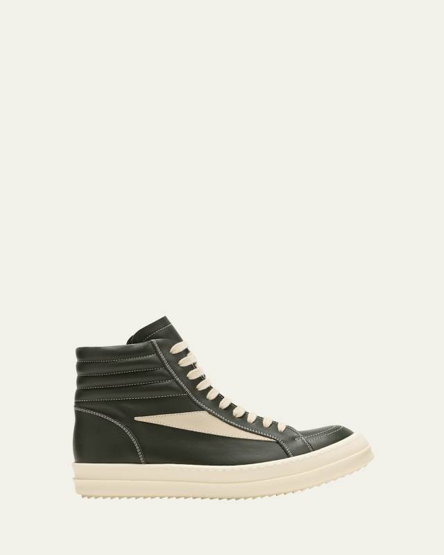 Scarpe Bicolor Leather High-Top Sneakers