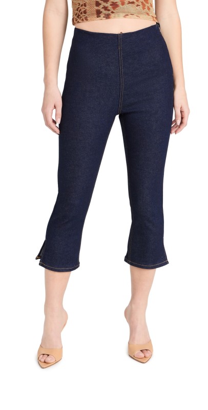 EB Denim Split Hem Capri Jeans Midnight