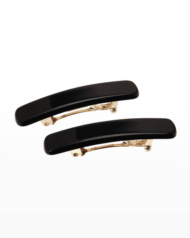 Mini Classic Rectangle Barrettes, Set of 2
