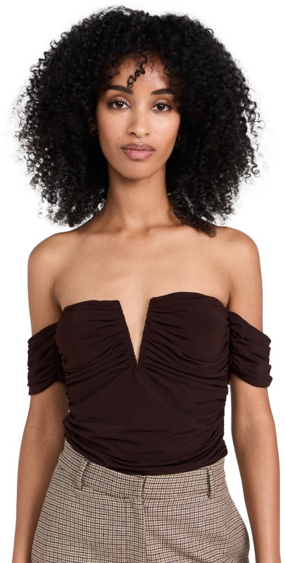 CAMI NYCouis Thong Bodysuit Clove