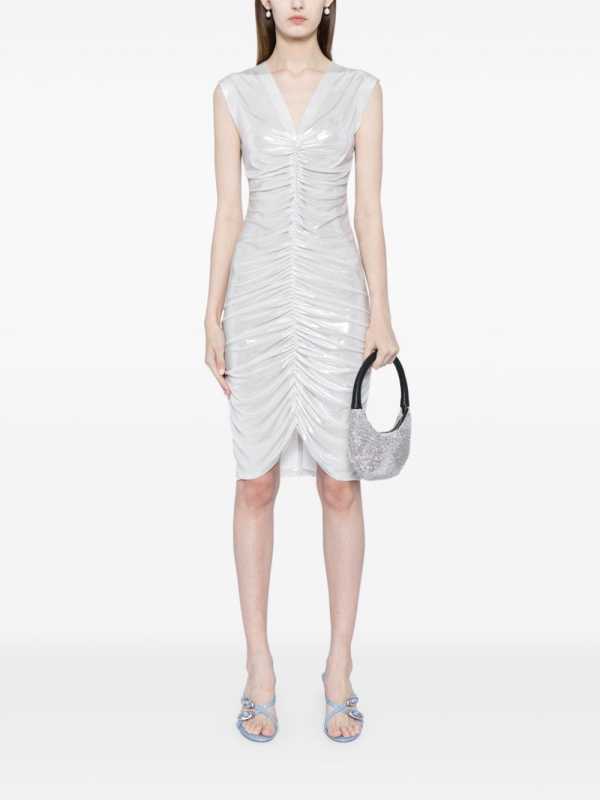 shirred-effect ruched dress