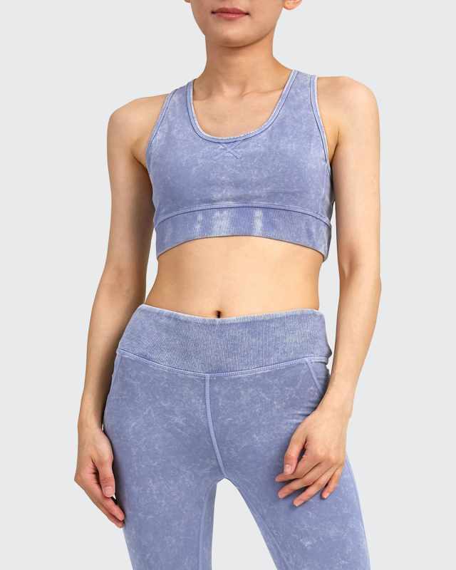 Emily Acid Wash Racerback Sports Bra