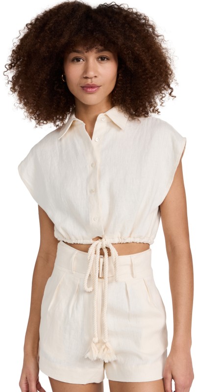 HEVRON Sabine Top Ivory
