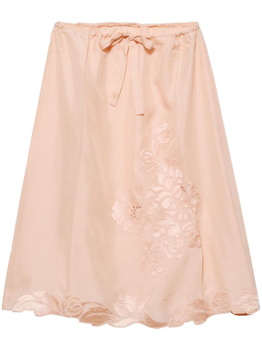 embroidered silk skirt