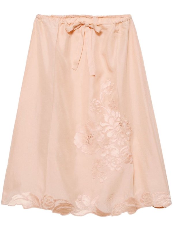 embroidered silk skirt