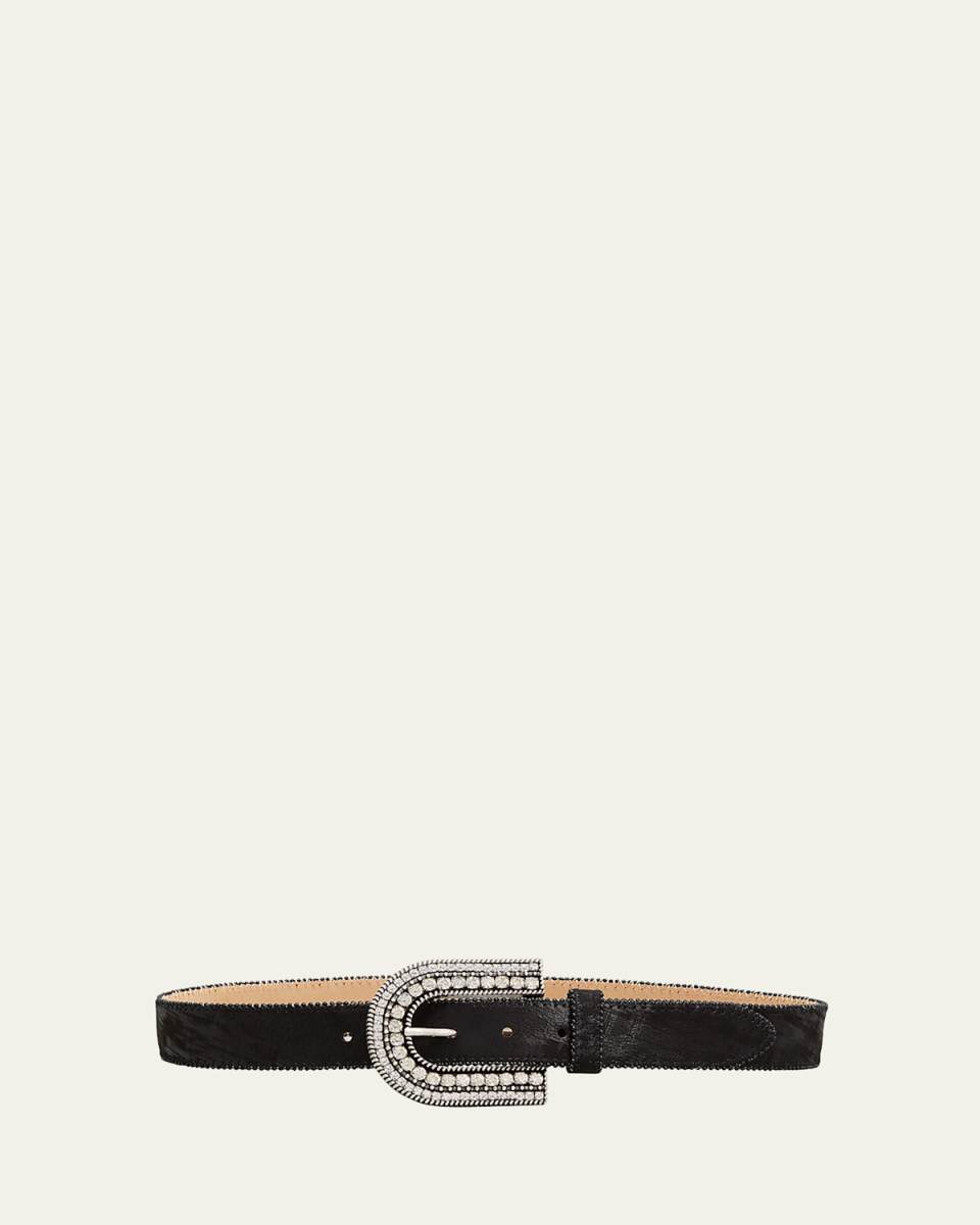 Martha Crystal Suede Buckle Belt