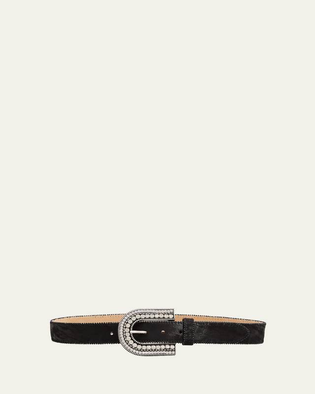 Martha Crystal Suede Buckle Belt
