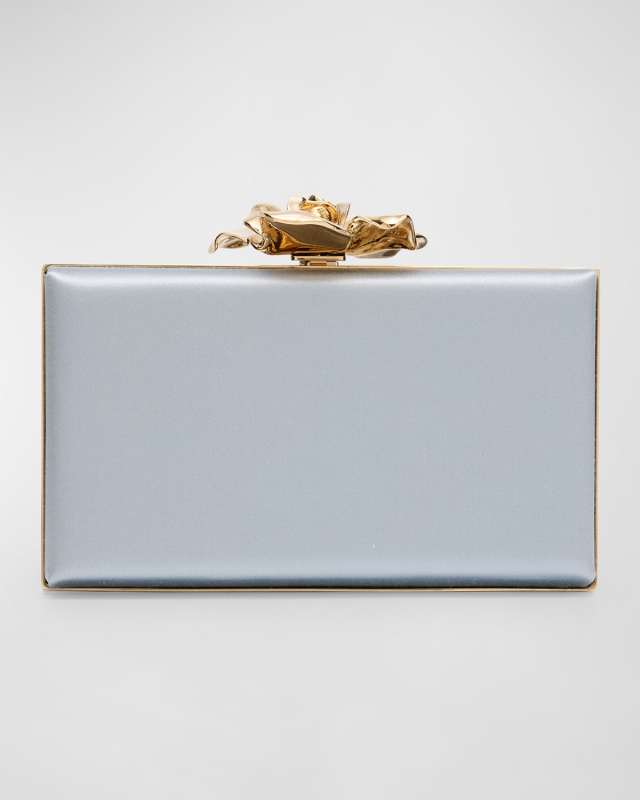 Frame Flower Satin Minaudiere