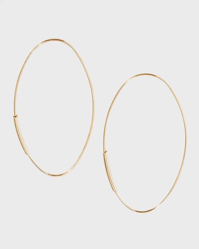 14k Small Oval Magic Hoop Earrings