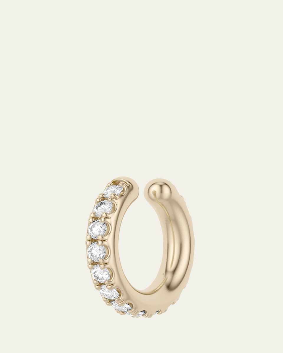 18K Yellow Gold Eclipse Pave Diamond Ear Cuff