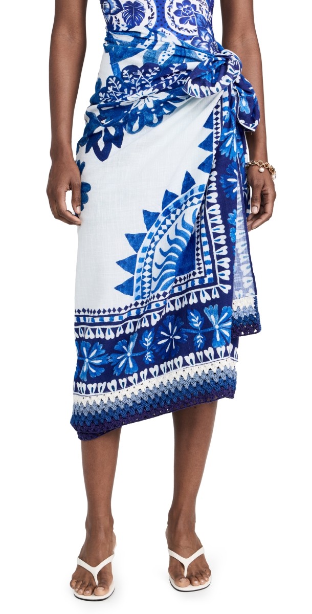 FARM Rio Flora Tapestry Sarong Flora Tapestry Off-White