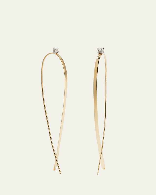 Solo Small Flat Narrow Upside Down Hoop Earrings