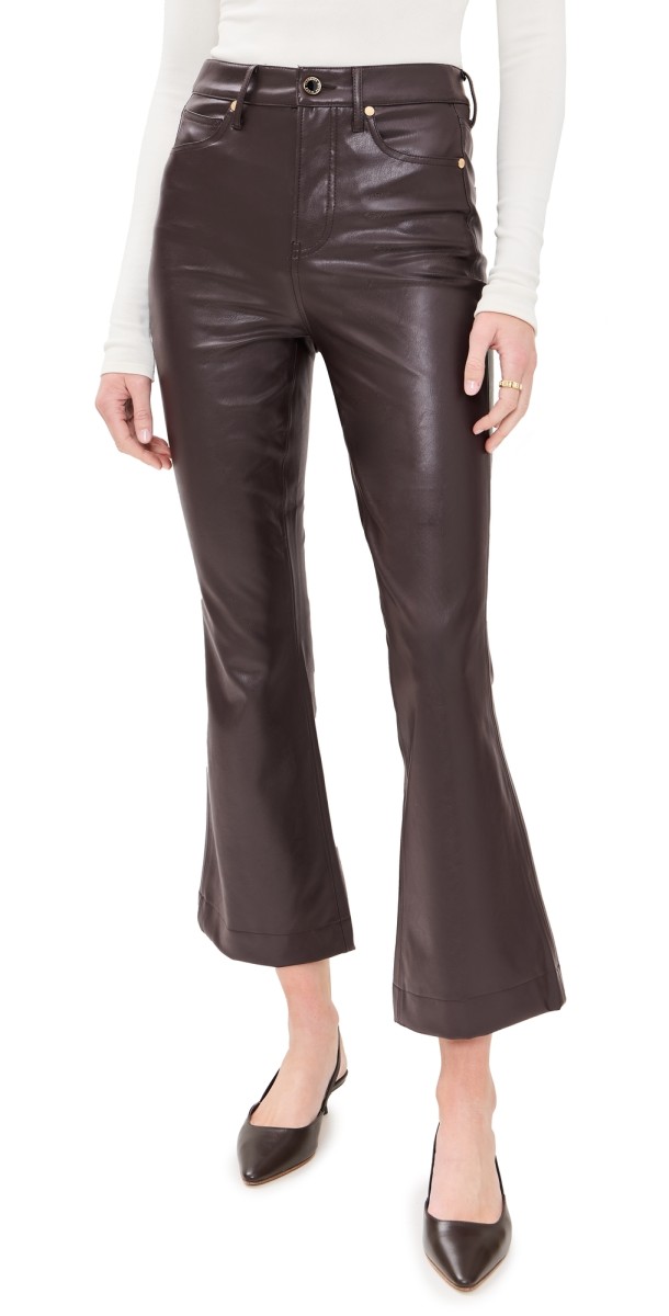 Veronica Beard Jean Carson Ankle Flare Jeans Dark Chocolate