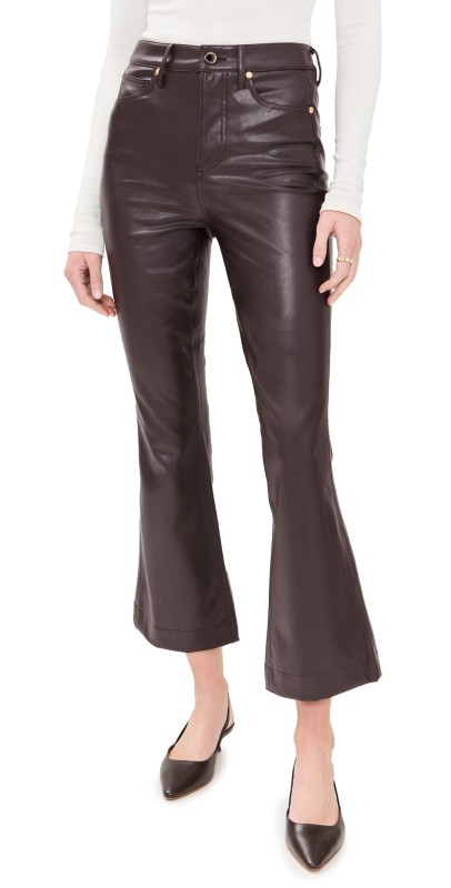 Veronica Beard Jean Carson Ankle Flare Jeans Dark Chocolate