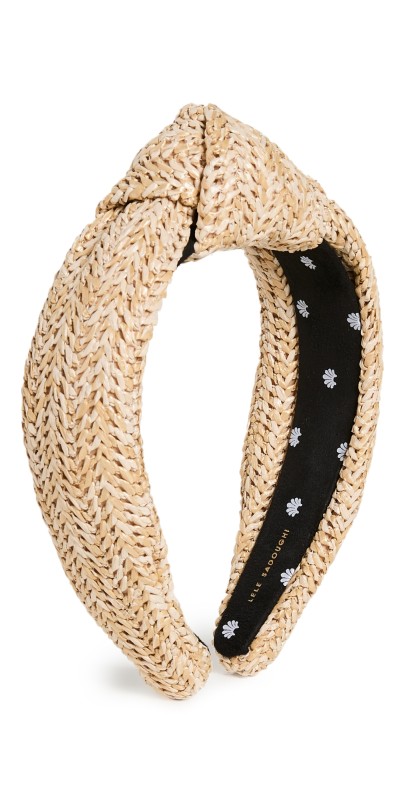 Lele Sadoughi Raffia Knotted Headband Natural