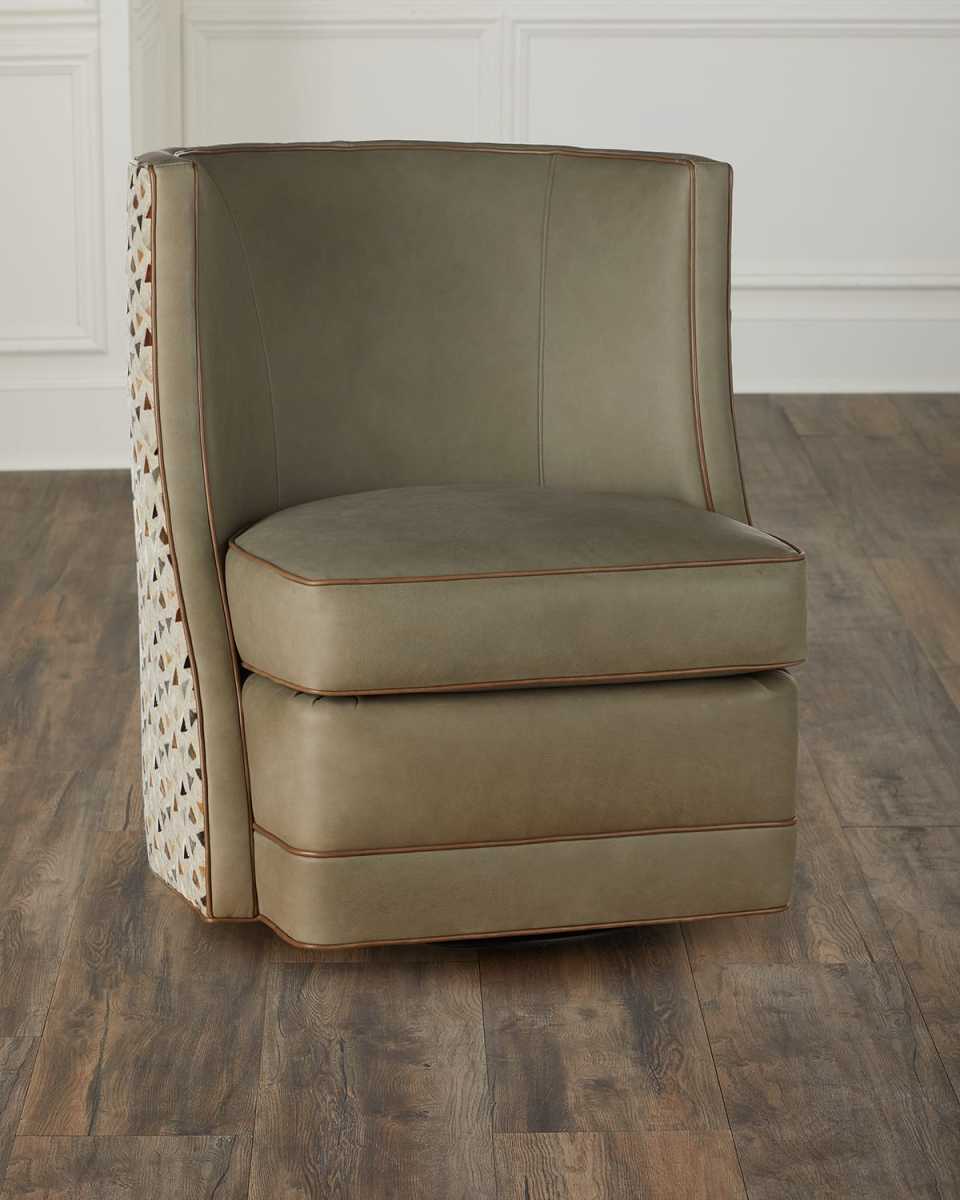 Amos Leather Swivel Chair