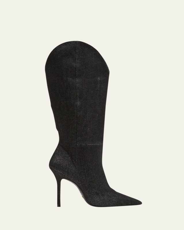 Stuart Outrider Denim Stiletto Boots