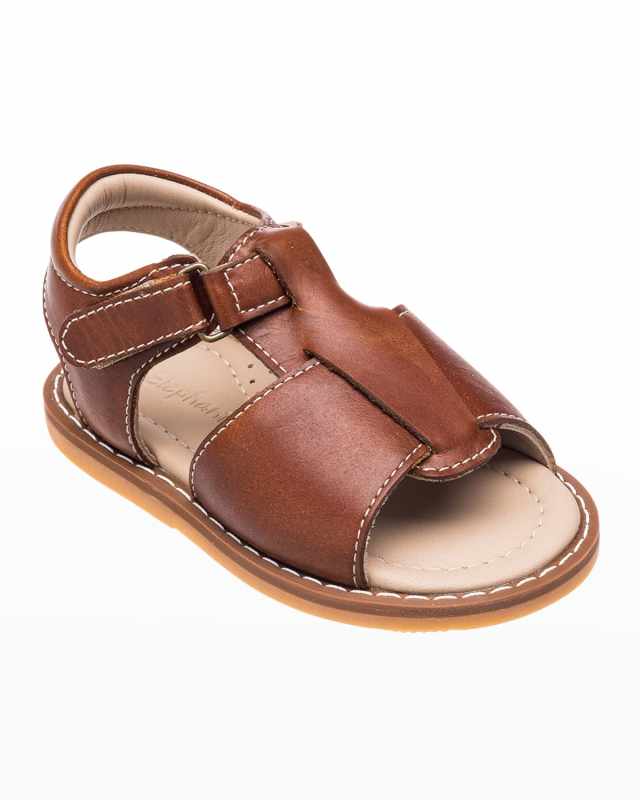 Boy's Grip-Strap Leather Sandals,