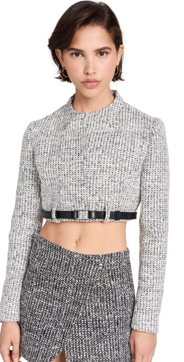 Coperni Cropped Trompe-Loeil Jacket Black