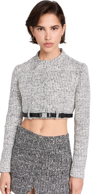 Coperni Cropped Trompe-Loeil Jacket Black