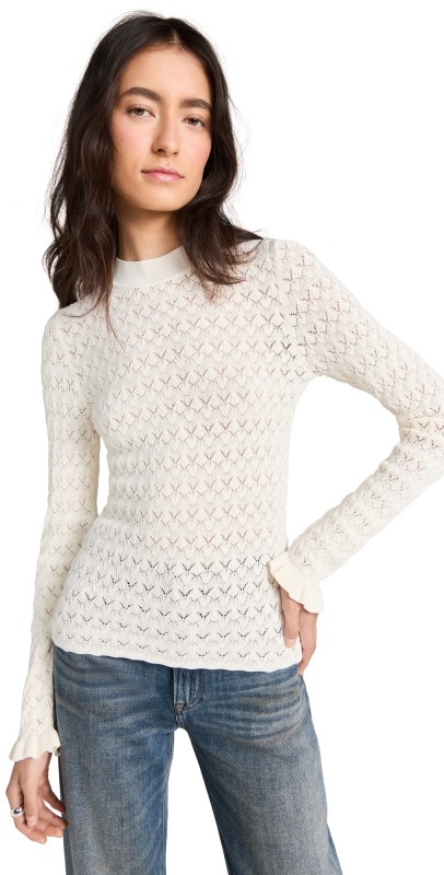 Sea Rue Fine Knit Gauge Knit High Neck Sweater Black