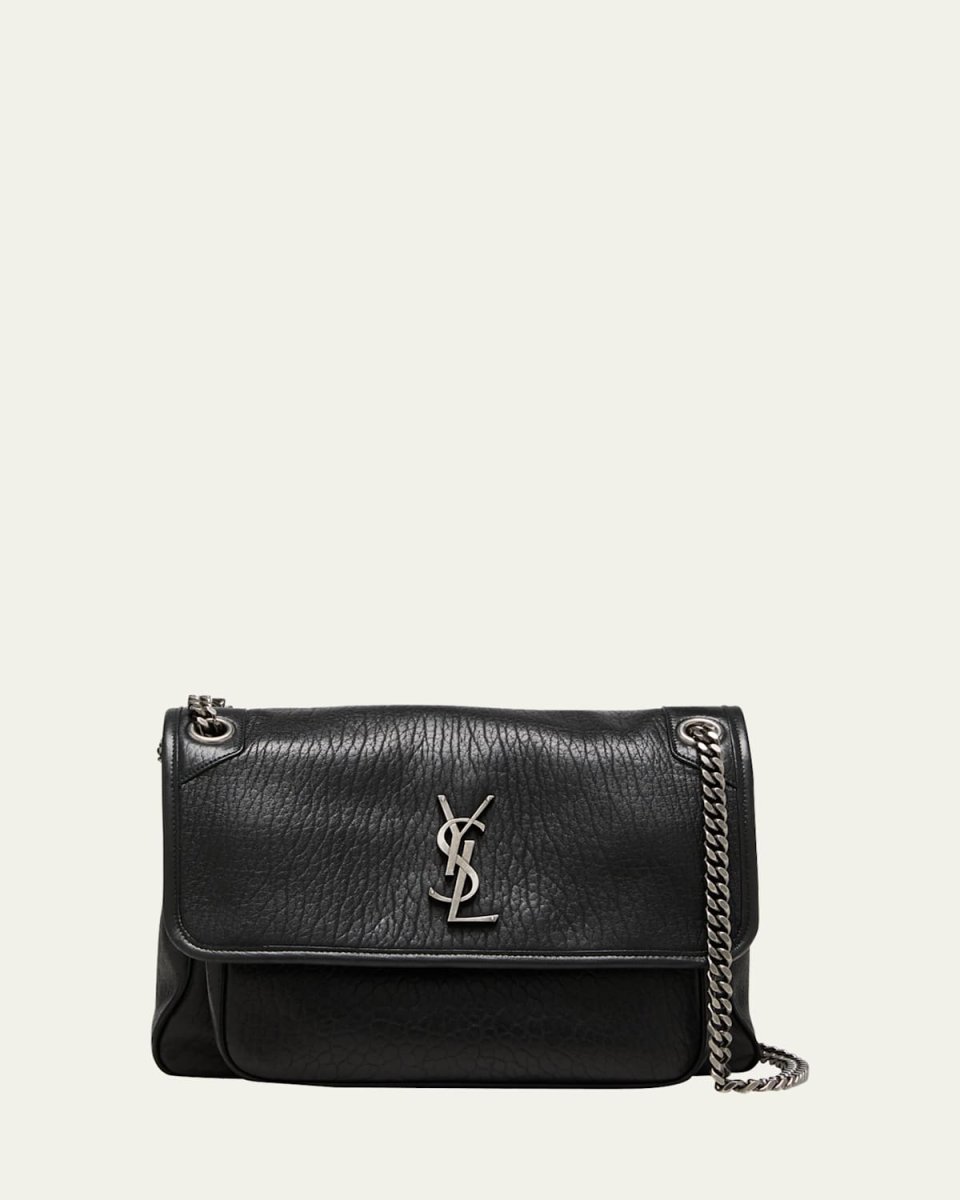 Niki Medium Flap YSL Shoulder Bag in Leather