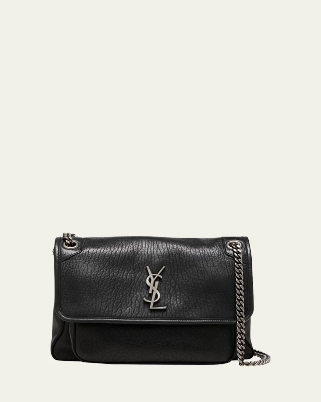 Niki Medium Flap YSL Shoulder Bag in Leather