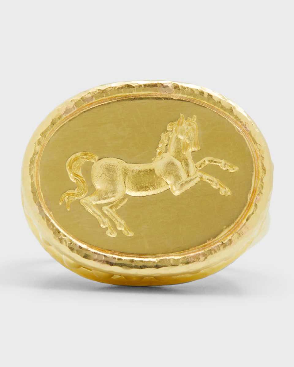 19K Horse on Oval Ring, Size 7