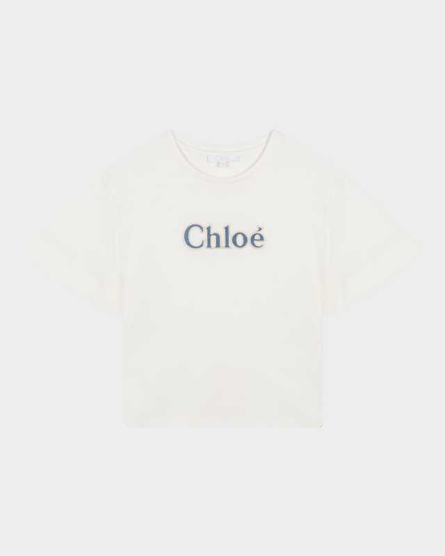 Girl's Denim Embroidered Logo-Print T-Shirt, Size 8-14