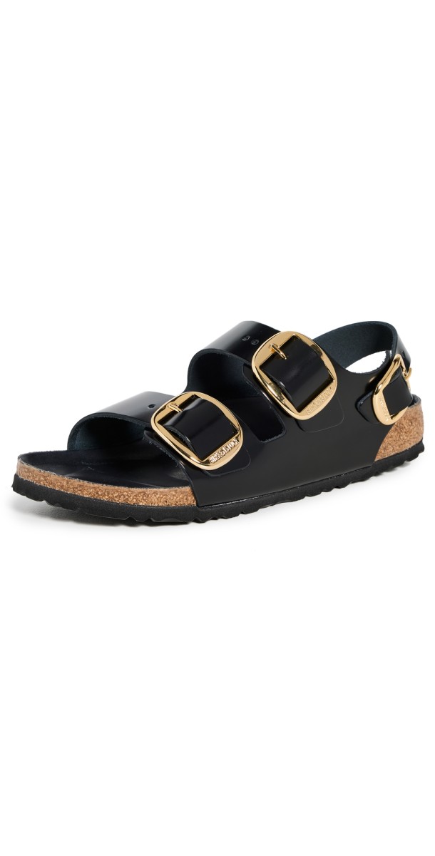 Birkenstock Milano Big Buckle Sandals High Shine Black