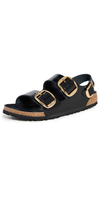 Birkenstock Milano Big Buckle Sandals High Shine Black