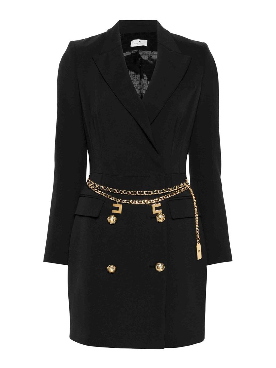 Elisabetta Franchi Robe Au Genou - Noir