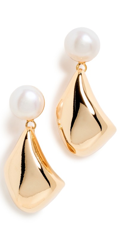 SHASHI Pearl Drop Odyssey Earrings Gold