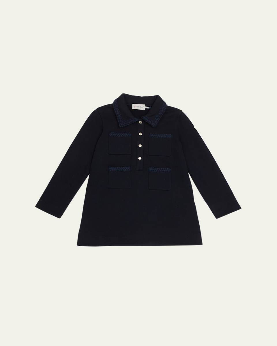 Girl's Knitted Trim Dress, Size 4-