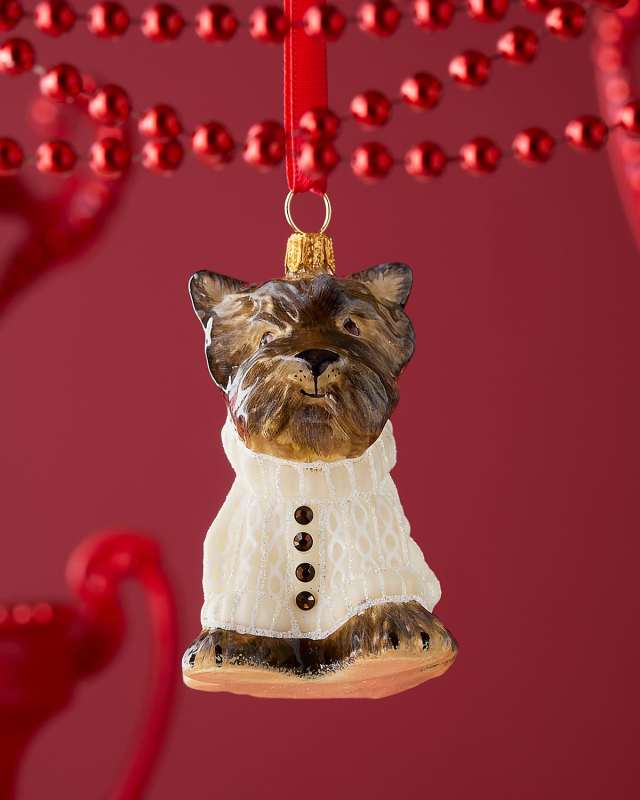 Yorkshire Terrier Wearing An Irish Aran Sweater Christmas Ornament