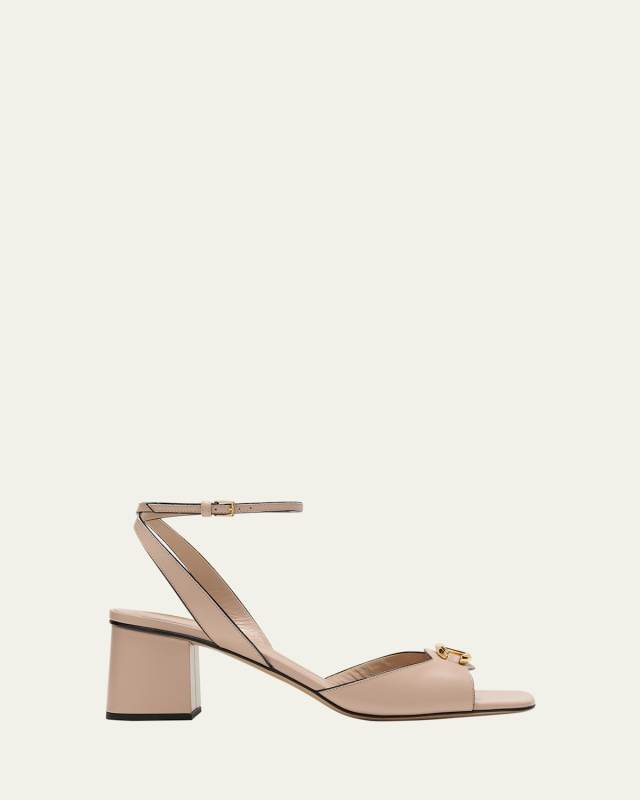 VLogo Medallion Bicolor Ankle-Strap Sandals